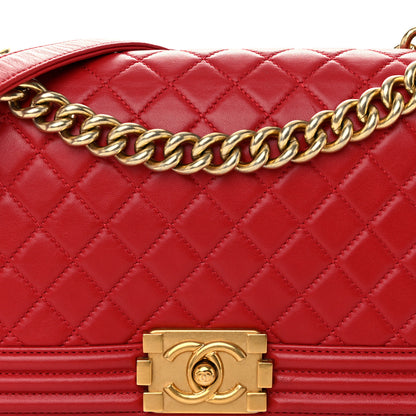 Chanel Lambskin Quilted Medium Boy Flap Red 8 of 10
