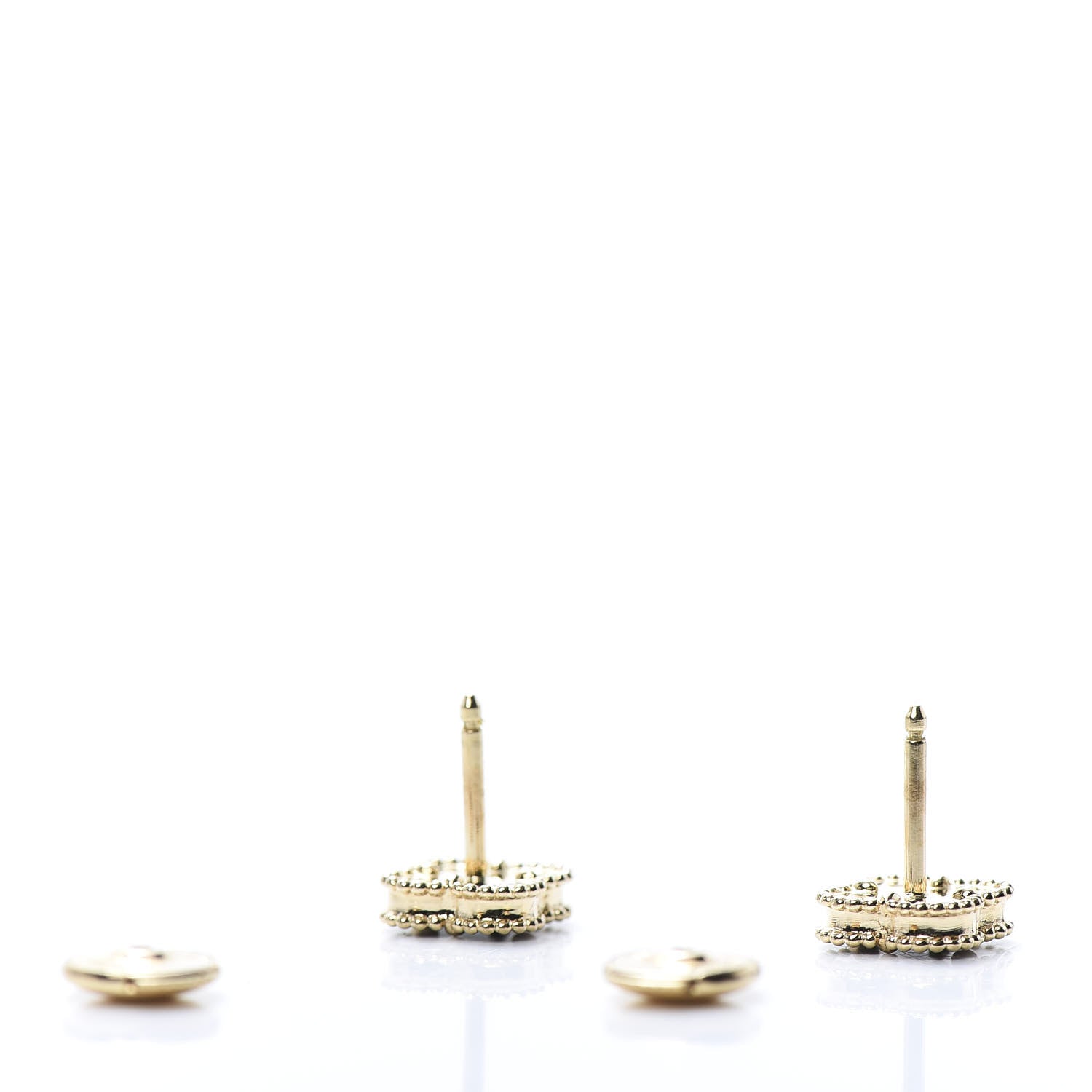 Van Cleef & Arpels 18K Yellow Gold Black Onyx Sweet Alhambra Earrings 3 of 7