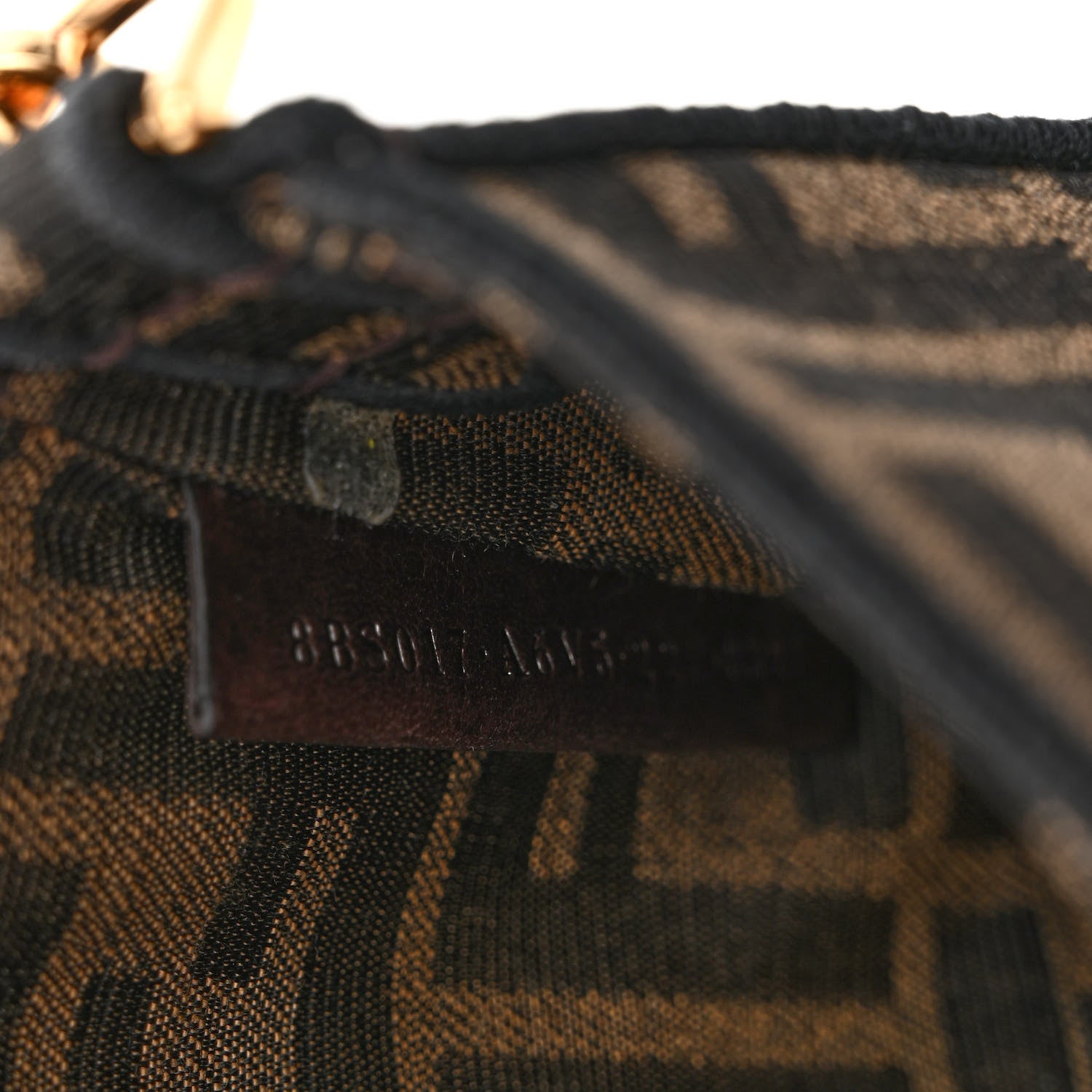 Fendi Fabric Jacquard FF 1974 Mini Baguette Tobacco Moro Black 8 of 11