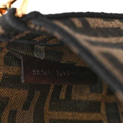 Fendi Fabric Jacquard FF 1974 Mini Baguette Tobacco Moro Black 8 of 11