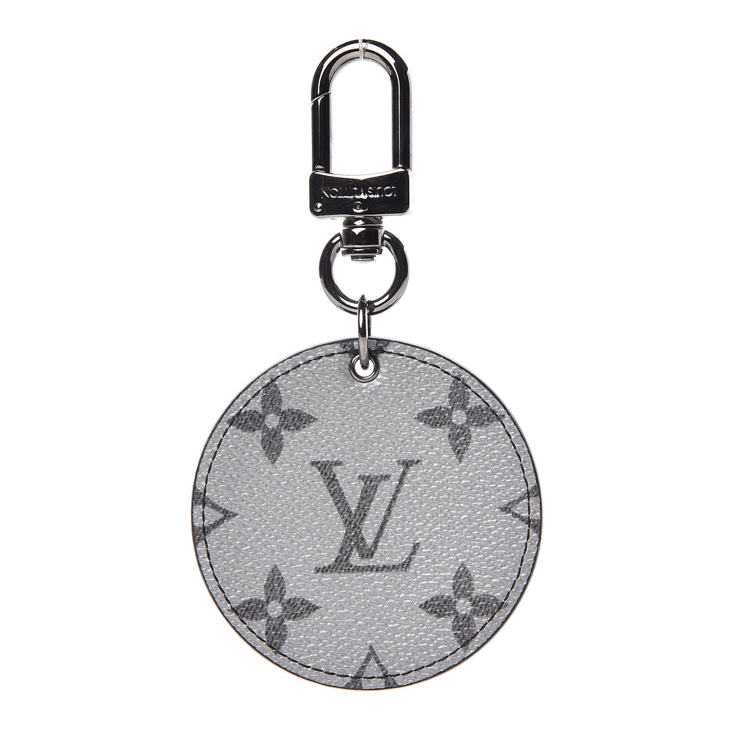 Louis Vuitton Metallic Monogram LV Bag Charm Key Holder Silver 1 of 6