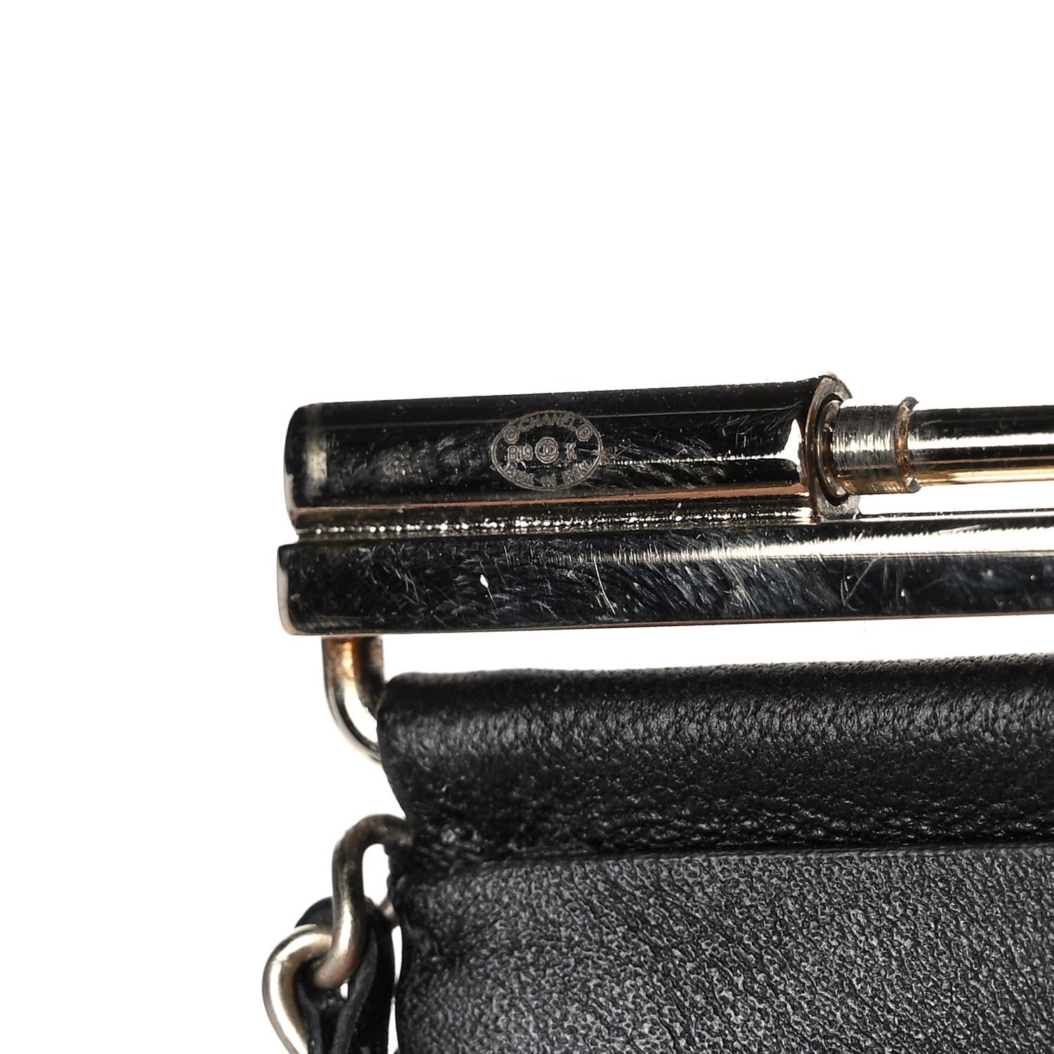 Chanel Lambskin Chain CC Cuff Bracelet Black Gold 5 of 8