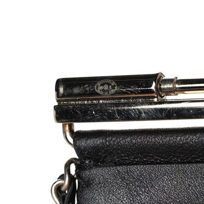 Chanel Lambskin Chain CC Cuff Bracelet Black Gold 5 of 8
