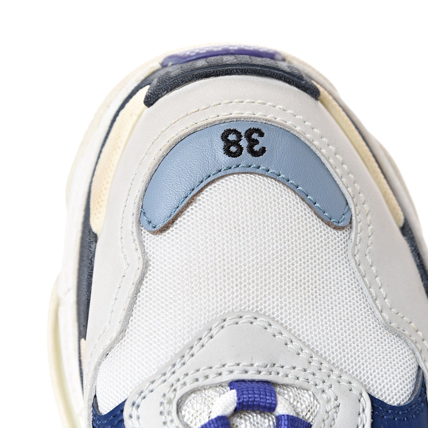 Balenciaga Mesh Nubuck Womens Triple S Sneakers 38 White Bleu Violet 10 of 10