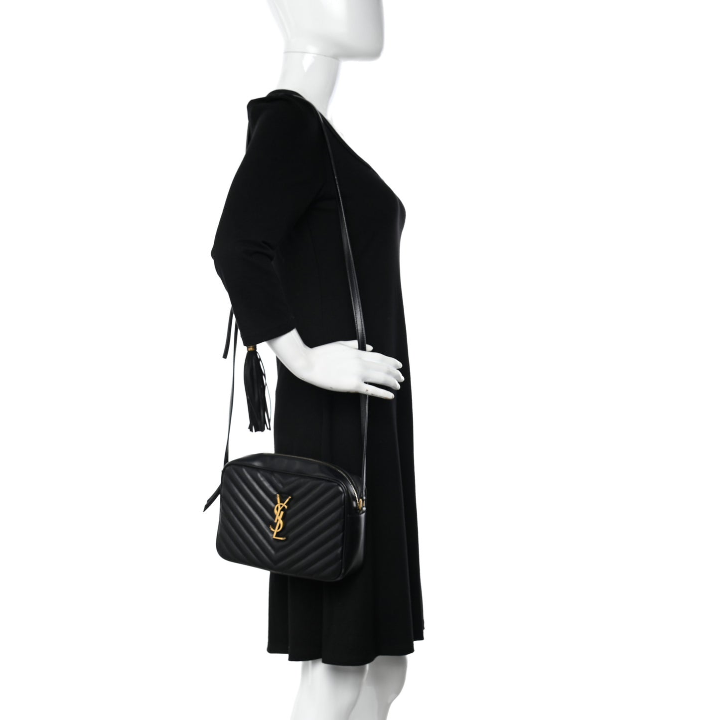Calfskin Matelasse Monogram Lou Camera Bag Black