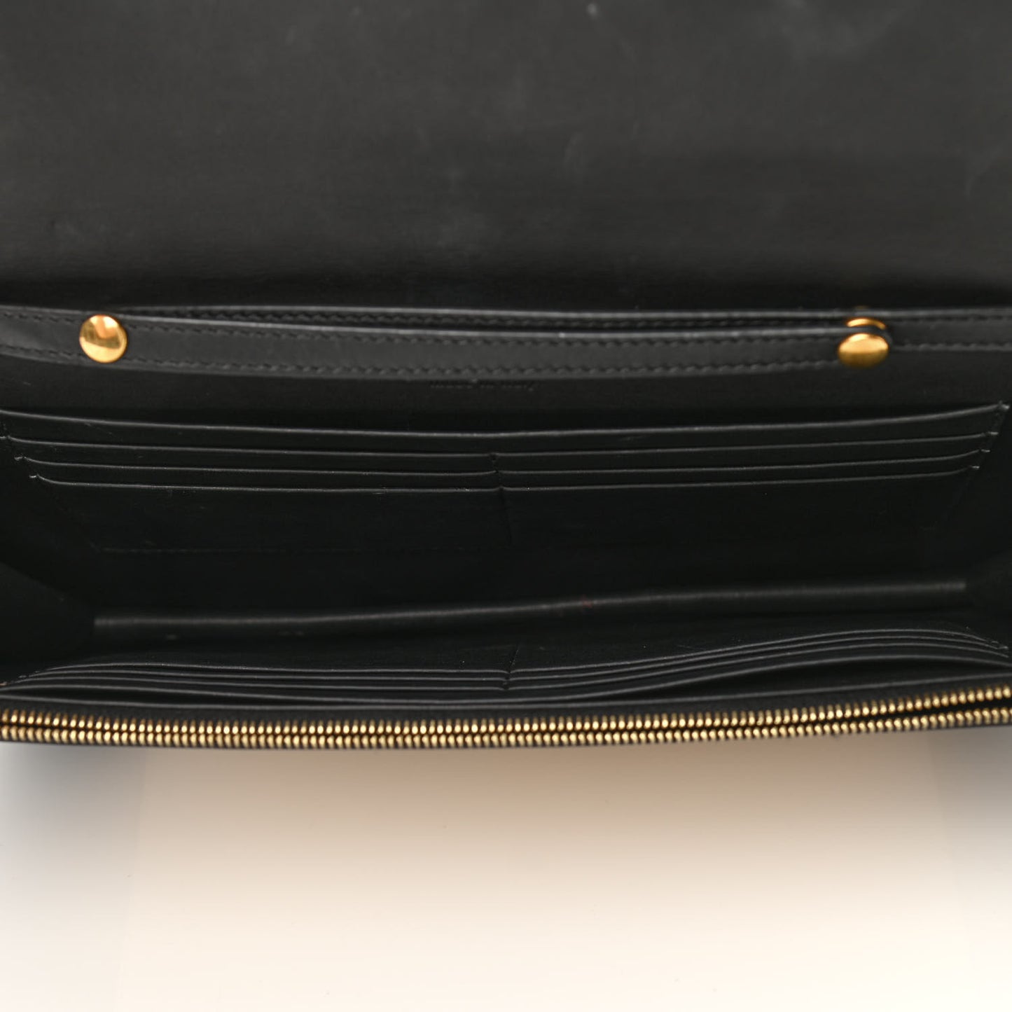 Stingray Shiny Calfskin Clutch on a Chain Black
