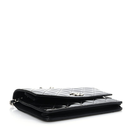 Chanel Patent Quilted Brilliant Wallet On Chain WOC Black 4 of 9