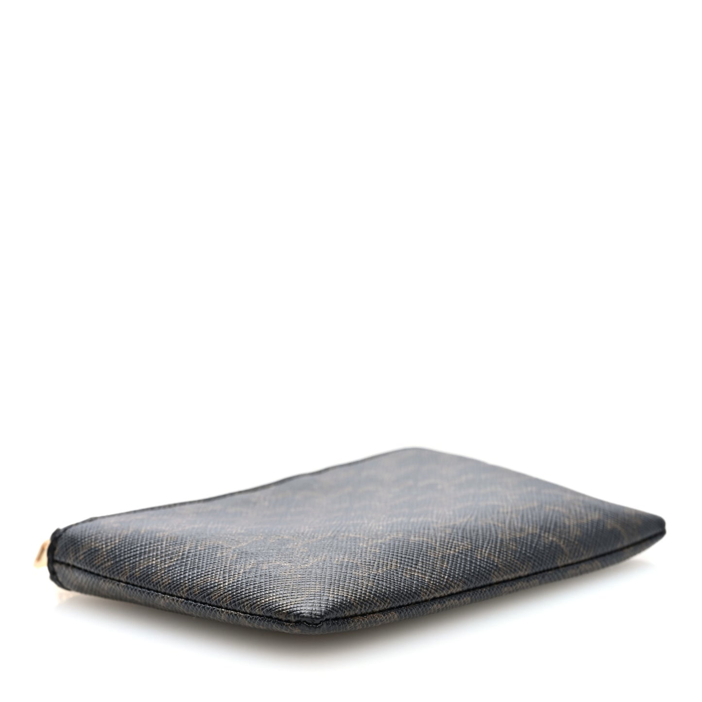 Triomphe Canvas Coin and Card Pouch With Hook Black