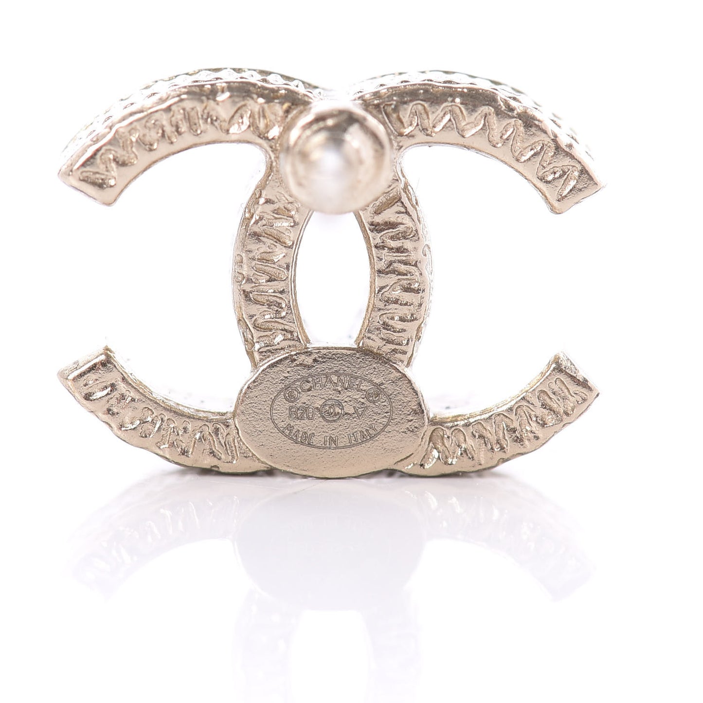 Pearl Crystal CC Earrings Gold