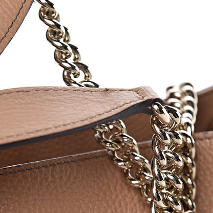 Gucci Pebbled Calfskin Medium Soho Chain Shoulder Bag Camelia 11 of 11