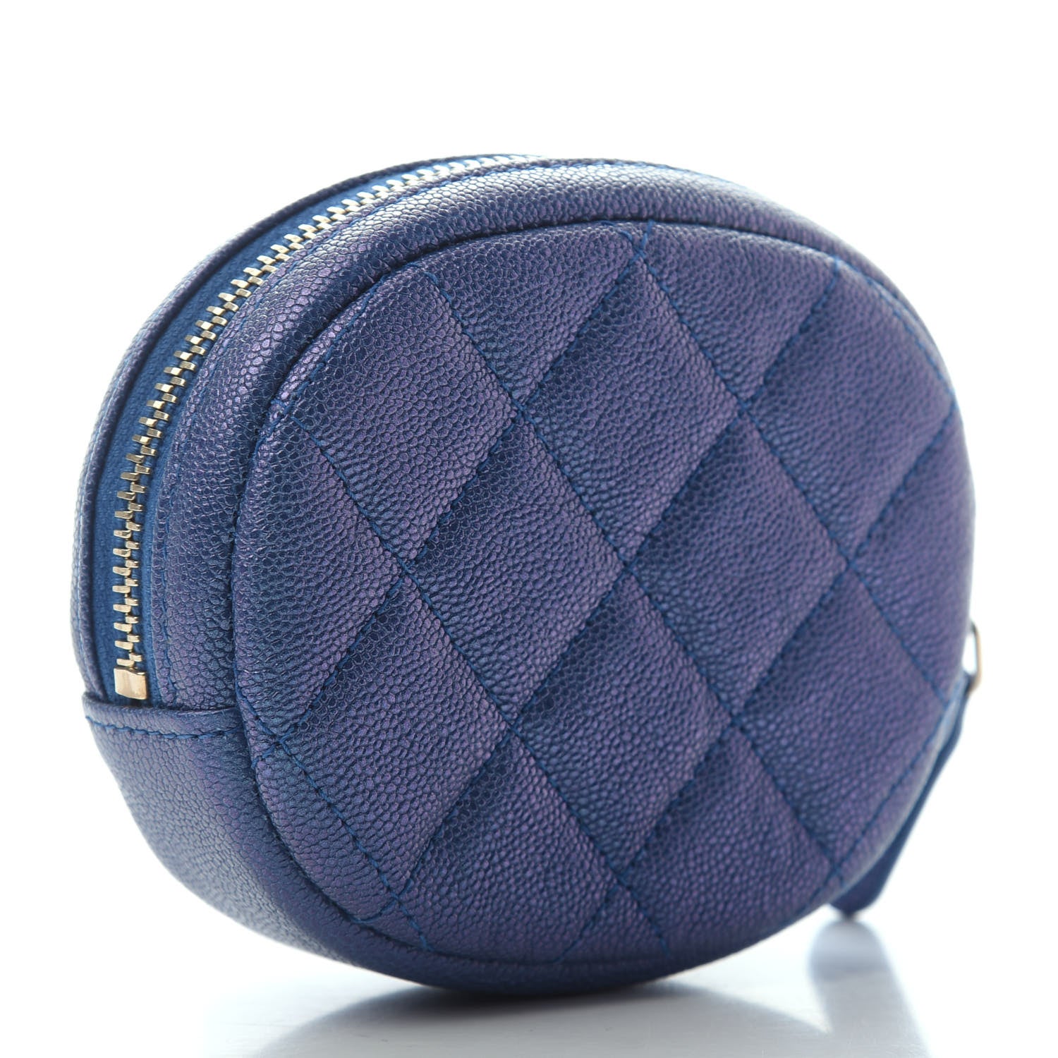 Chanel Iridescent Caviar Quilted Zip Around Classic Coin Purse Blue 2 of 4