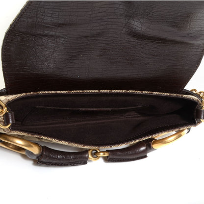 Gucci Monogram Horsebit Clutch Brown 5 of 7