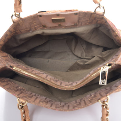 Fendi Metallic Lurex Zucca Mia Tote Arancio 5 of 7