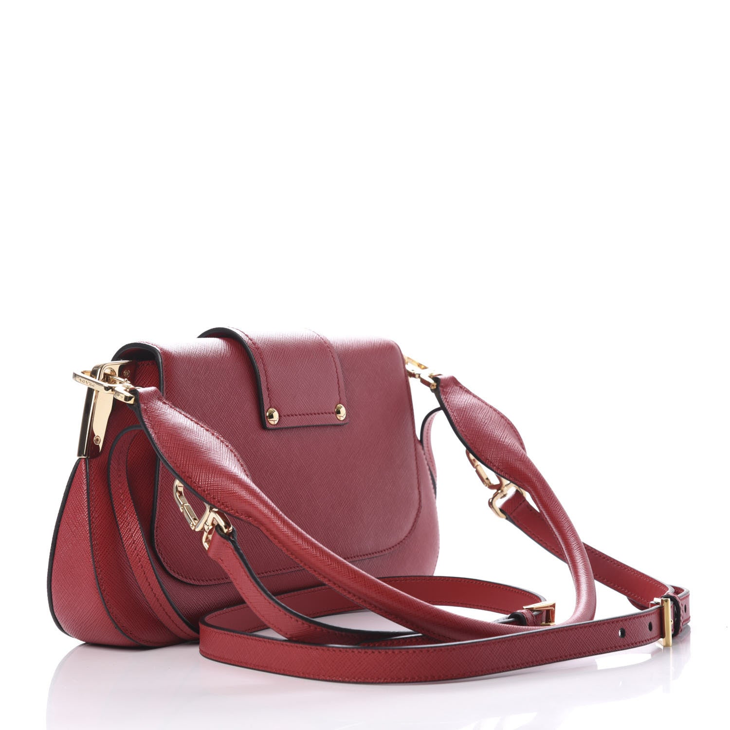 Prada Saffiano Lux Sidonie Shoulder Bag Fuoco 4 of 15