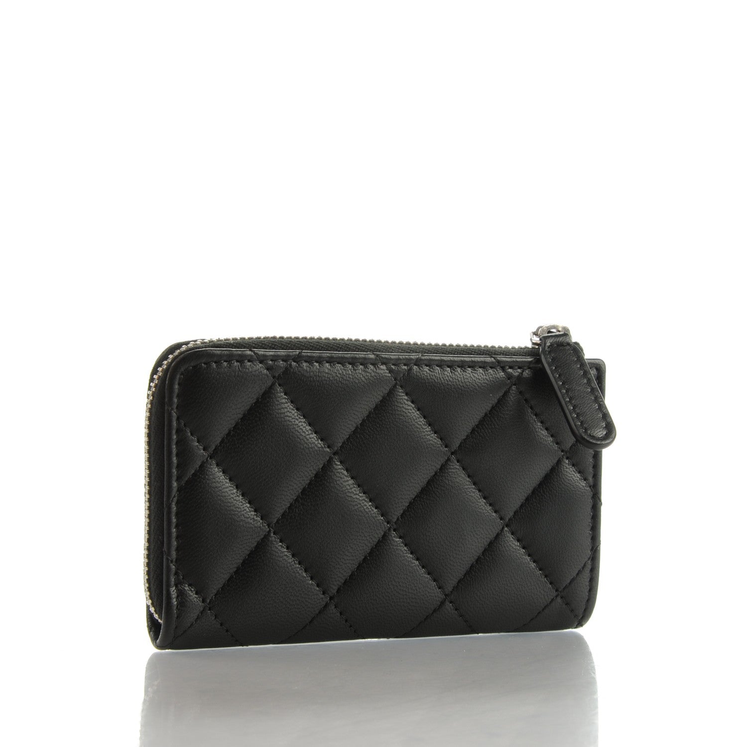 Chanel Lambskin Quilted Key Holder Case Black 3 of 7