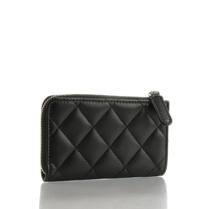 Chanel Lambskin Quilted Key Holder Case Black 3 of 7