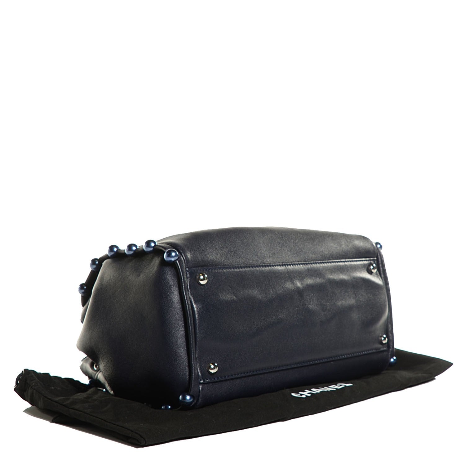 Chanel Lambskin Pearl Obsession Tote Navy 4 of 7