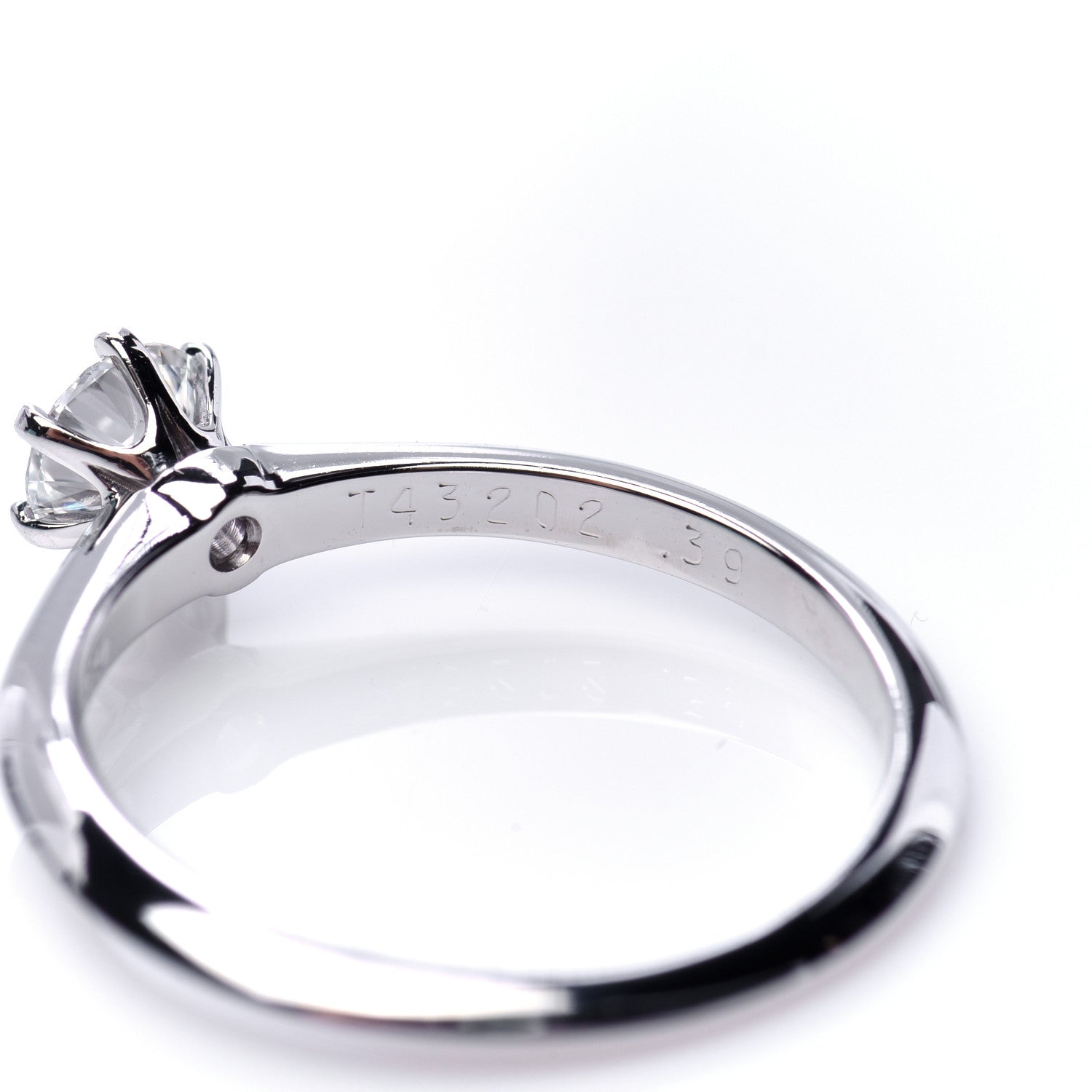 Tiffany Platinum Diamond .39ct Solitaire Engagement Ring 51 5.75 6 of 7