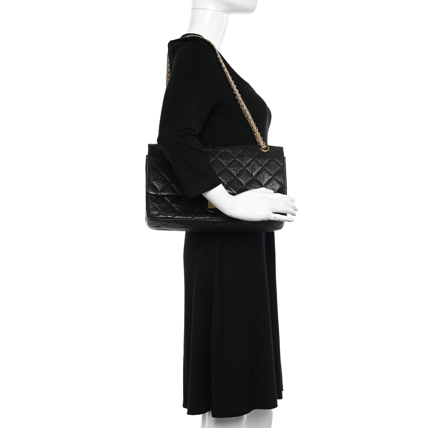 Chanel Aged Calfskin Quilted 2.55 Reissue 227 Flap Black 2 of 11