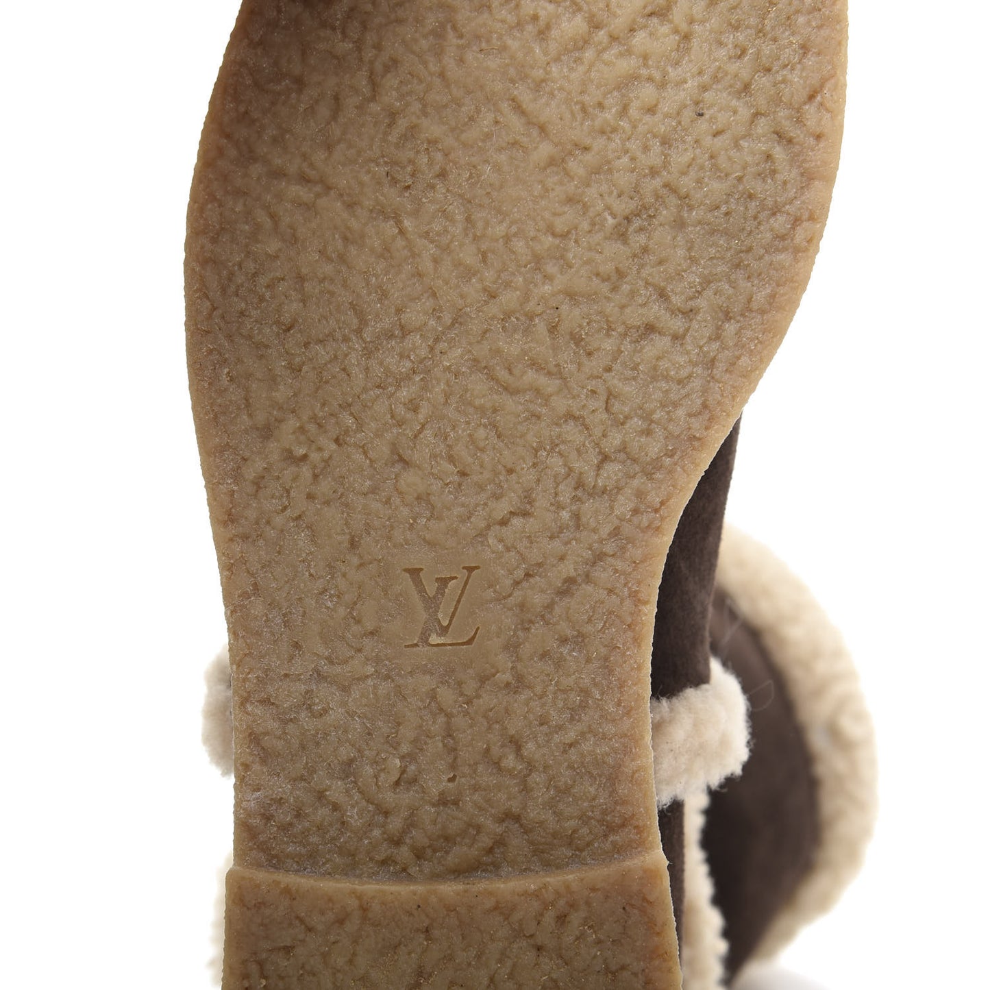 Suede Shearling Snowy Flat Half Boots 38 Marron