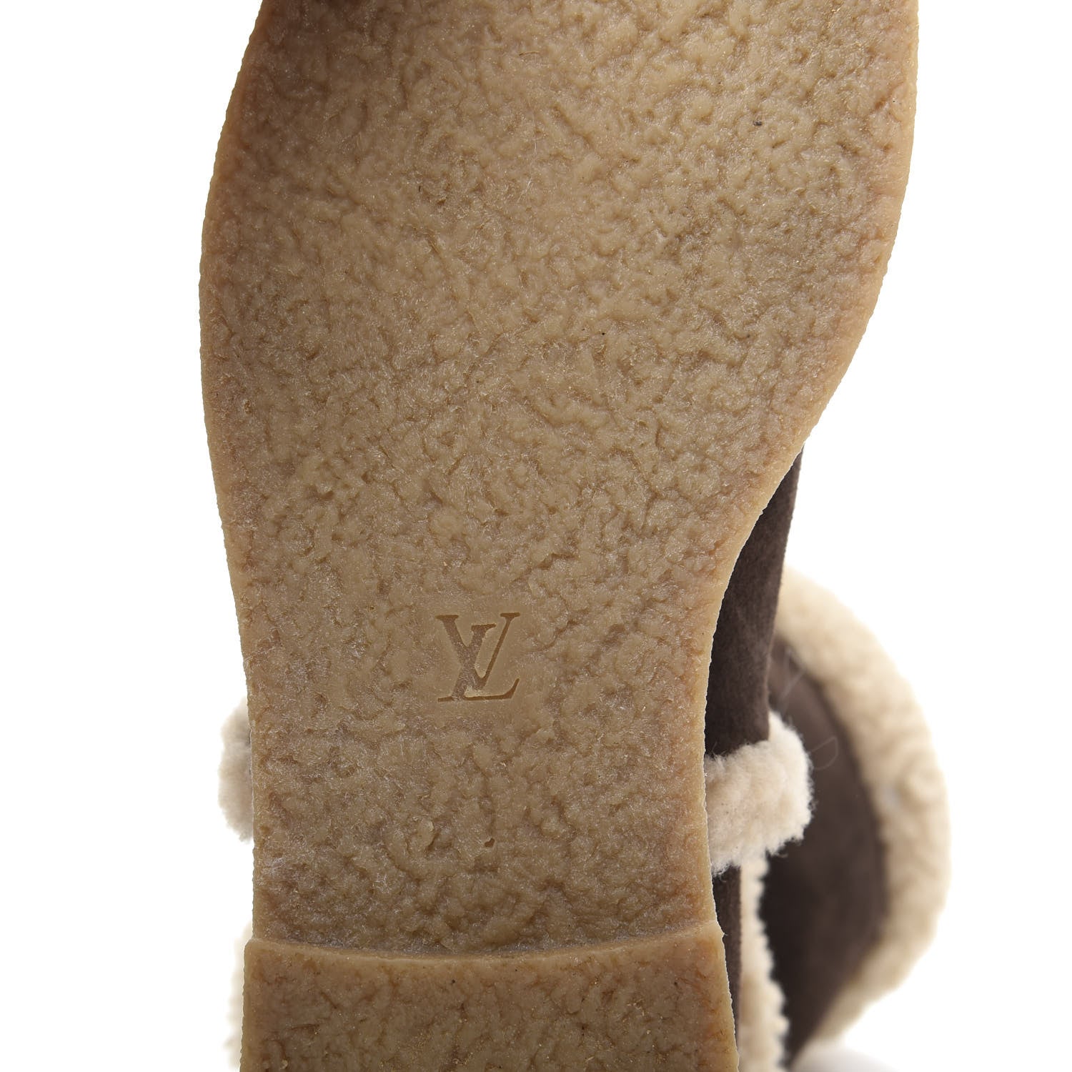 Louis Vuitton Suede Shearling Snowy Flat Half Boots 38 Marron 6 of 7