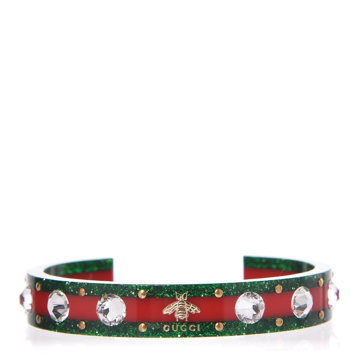Crystal Web Cuff Green Red