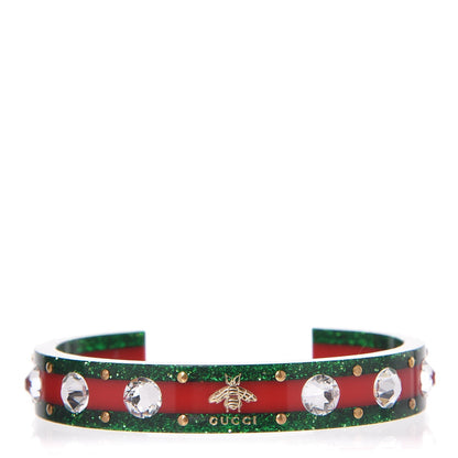Gucci Crystal Web Cuff Green Red 1 of 4
