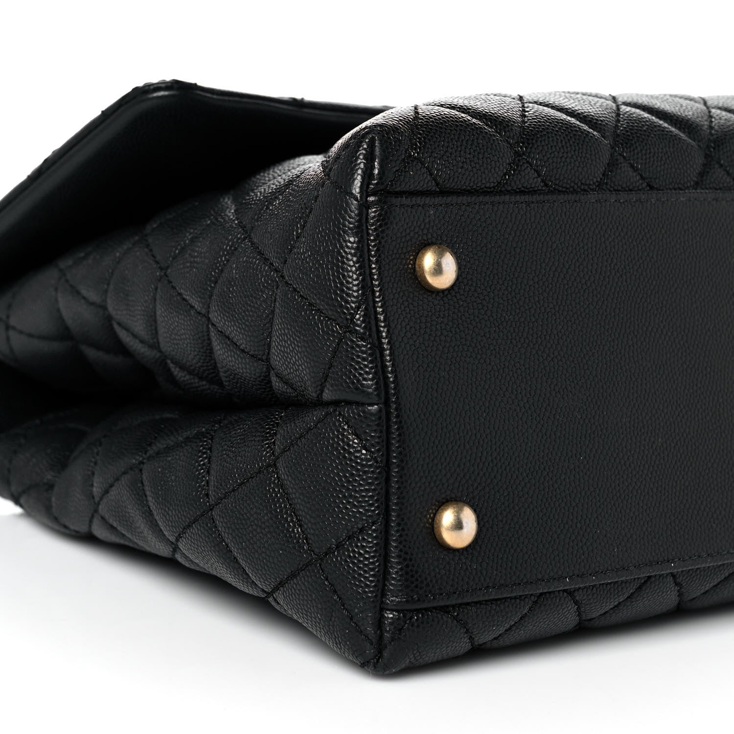 Chanel Caviar Lizard Quilted Medium Coco Handle Flap Black 8 of 10