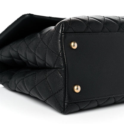 Chanel Caviar Lizard Quilted Medium Coco Handle Flap Black 8 of 10