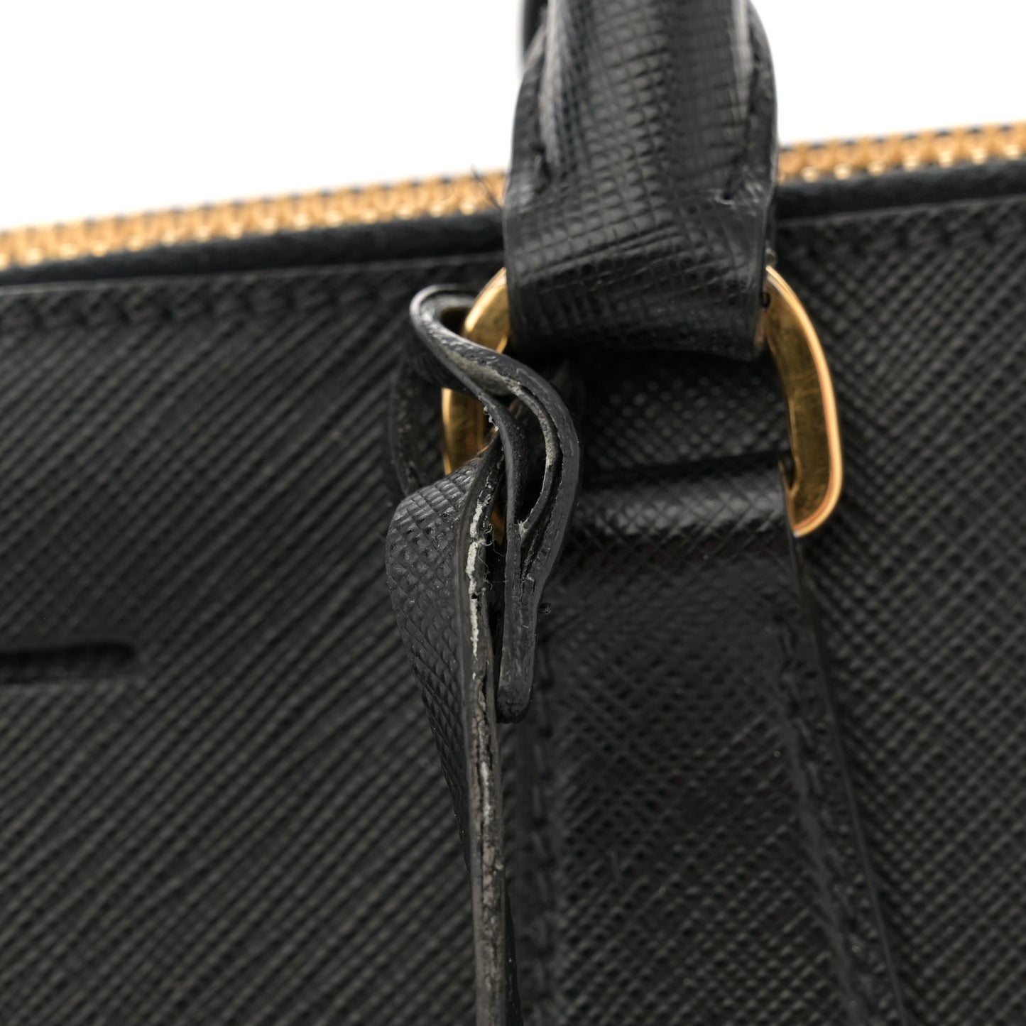Saffiano Lux Large Galleria Double Zip Tote Black