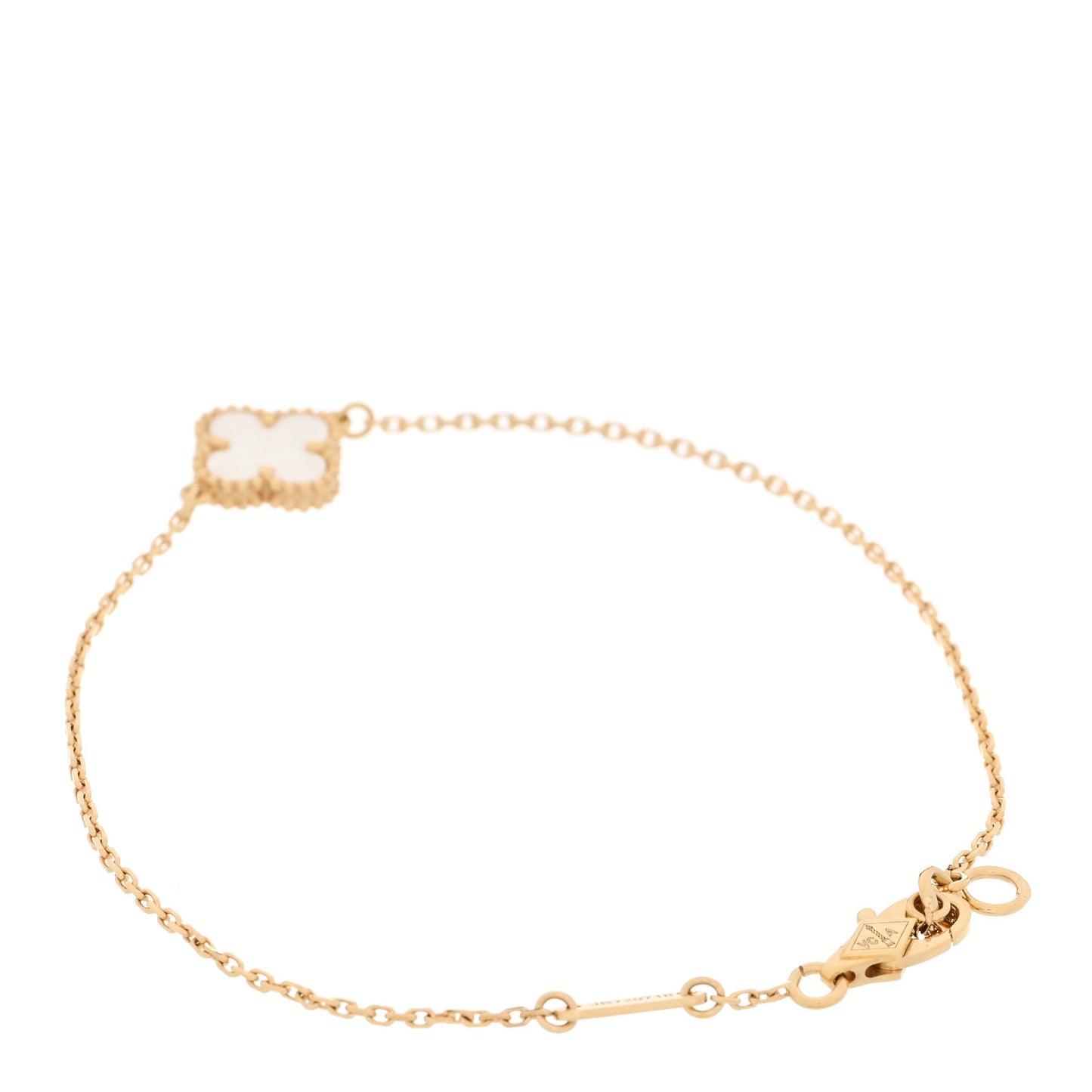 VAN CLEEF & ARPELS 18K Yellow Gold Mother of Pearl Sweet Alhambra Bracelet