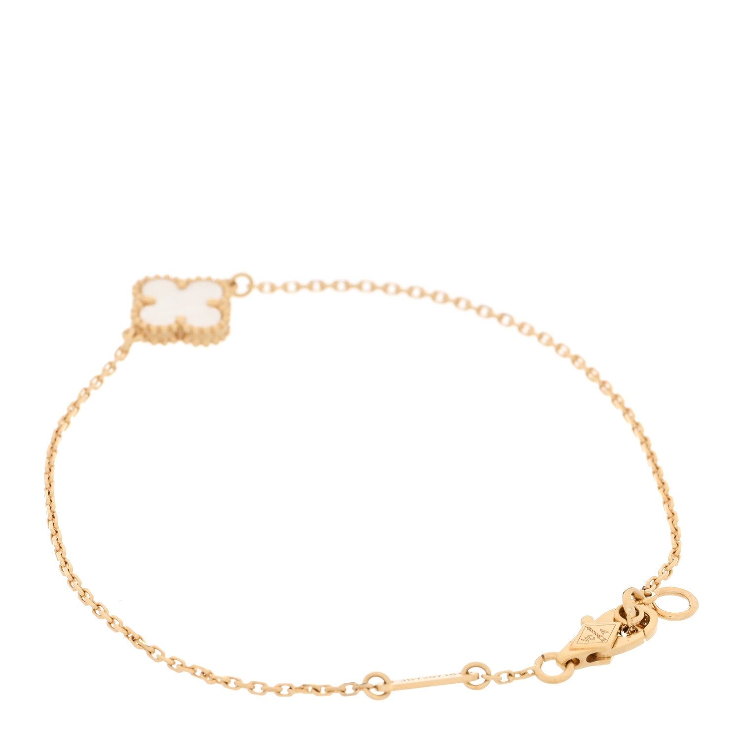 Van Cleef & Arpels VAN CLEEF & ARPELS 18K Yellow Gold Mother of Pearl Sweet Alhambra Bracelet 2 of 6