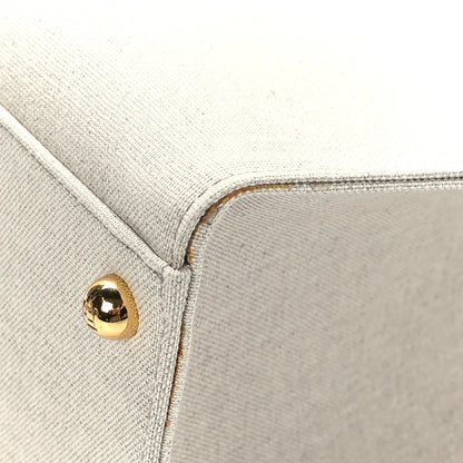 Fendi Canvas Vitello King Logo Embroidered Medium Fendi Sunshine Shopper Tote Grezzo Ghianda 9 of 9
