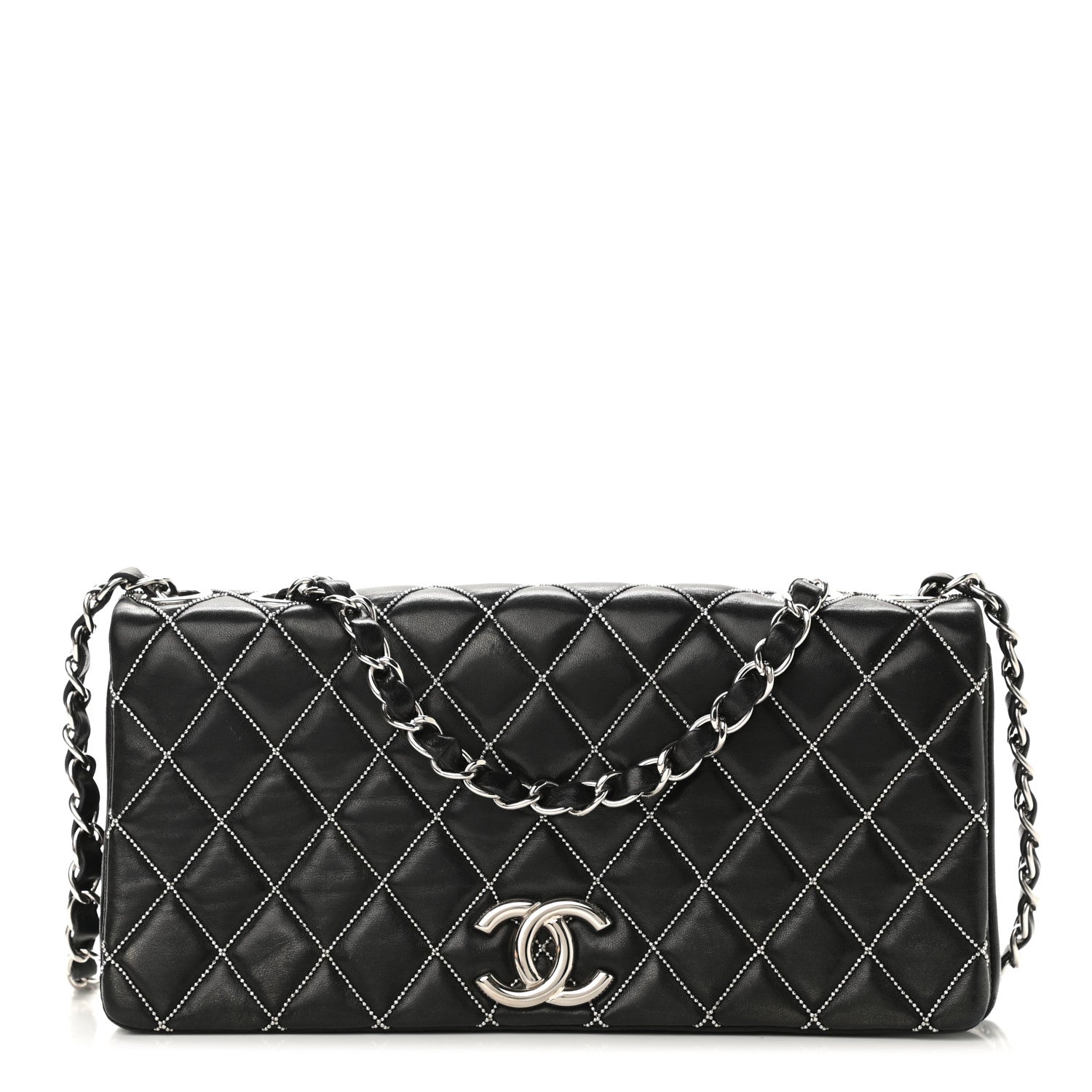 Chanel Lambskin Studded Medium Metal Beauty Flap Black 1 of 9