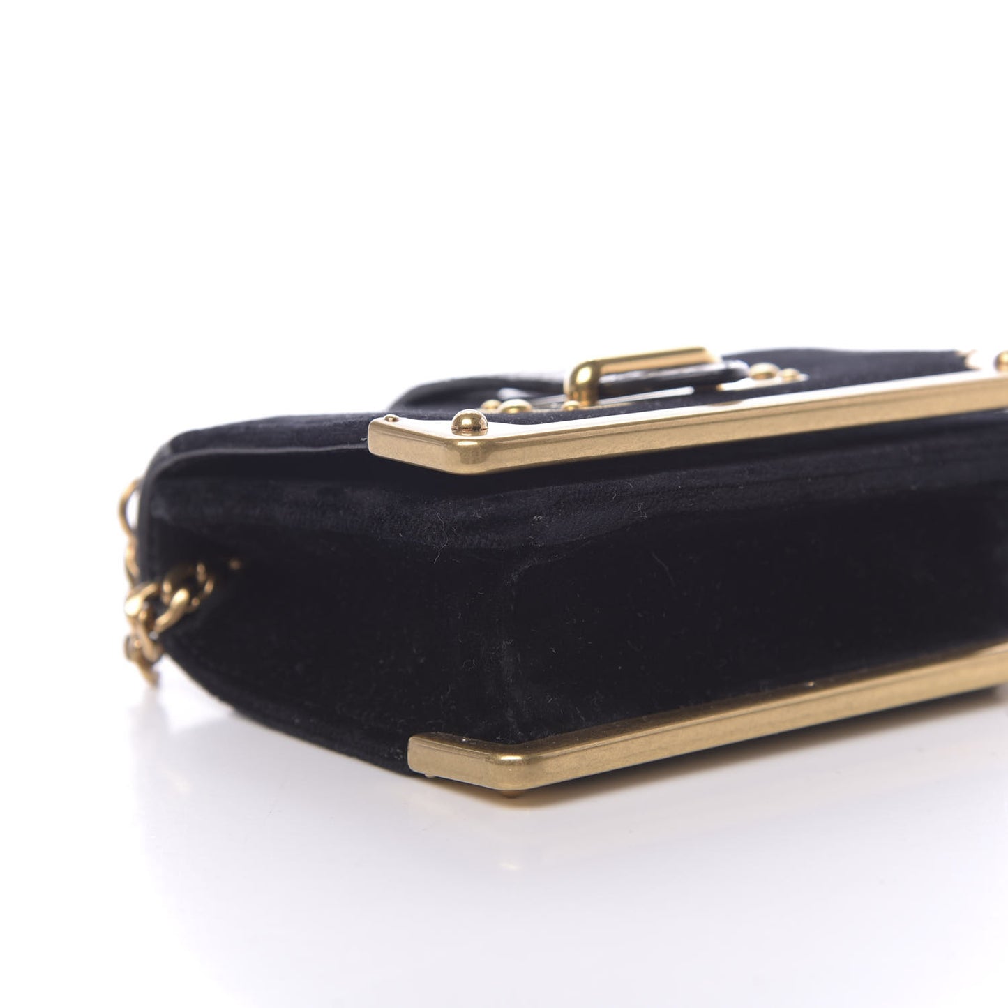 Velvet Crocodile Micro Cahier Bag Black