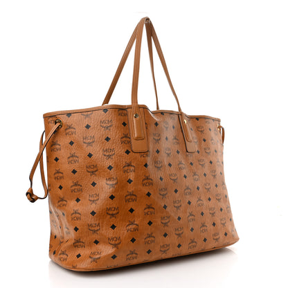 MCM Visetos Large Liz Reversible Shopper Tote Cognac 5 of 15