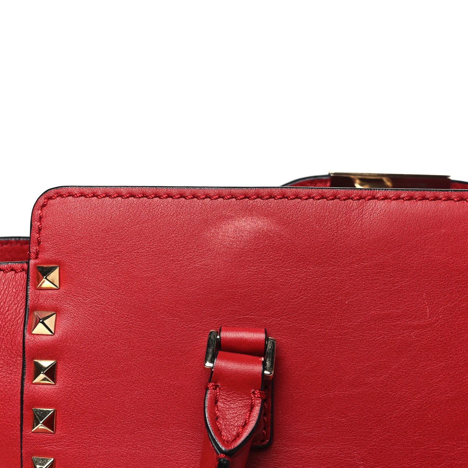 Valentino Garavani Vitello Rockstud Double Handle Tote Rosso Valentino 11 of 14