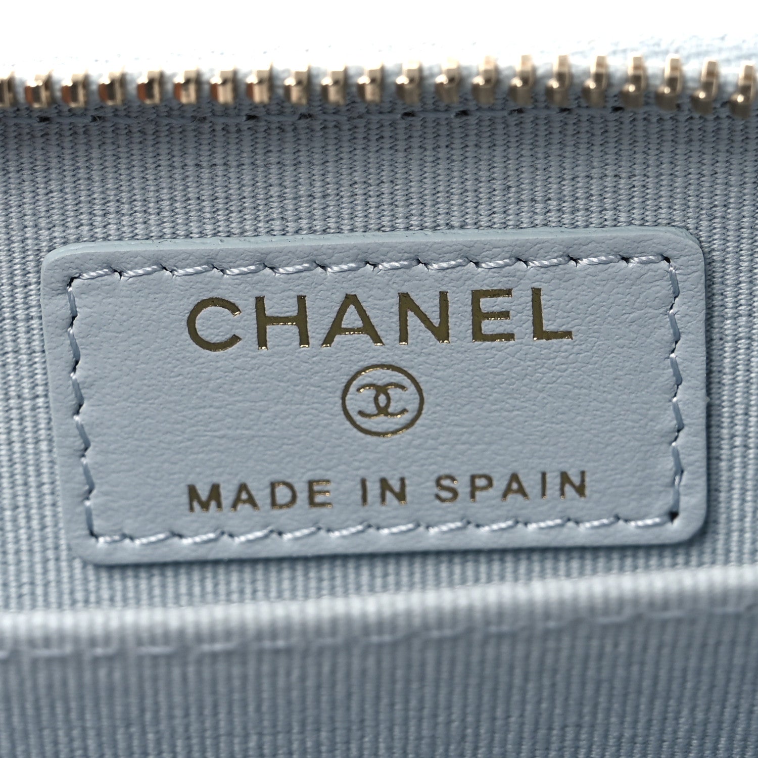 Chanel Caviar Quilted Zip Coin Purse Light Blue 6 of 8