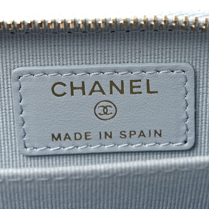 Chanel Caviar Quilted Zip Coin Purse Light Blue 6 of 8