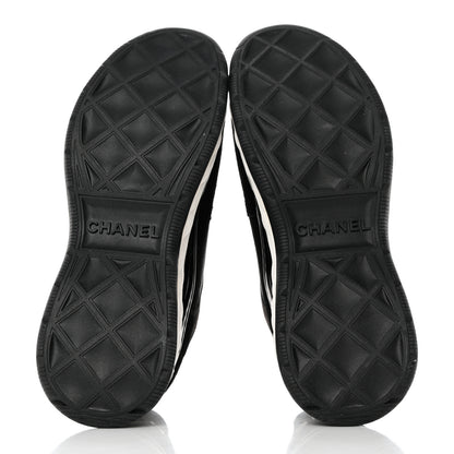 Chanel Velvet Calfskin Mixed Fibers CC Sneakers 38 Black 5 of 9