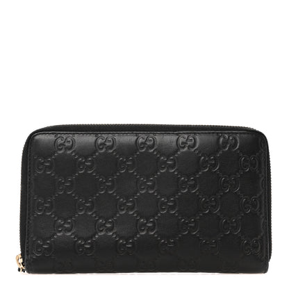 Gucci Guccissima Zip Around Travel Wallet Black 1 of 10