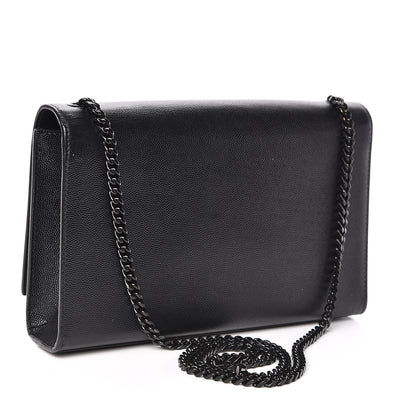 Saint Laurent Grain De Poudre Medium Classic Monogram Kate Satchel Black 3 of 8