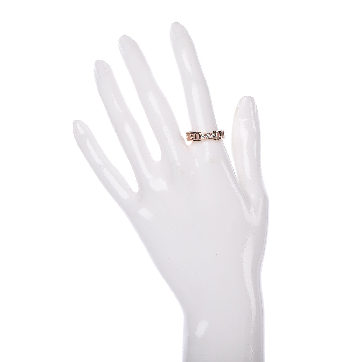 Tiffany 18K Rose Gold Diamond Atlas Ring 57 8 2 of 7
