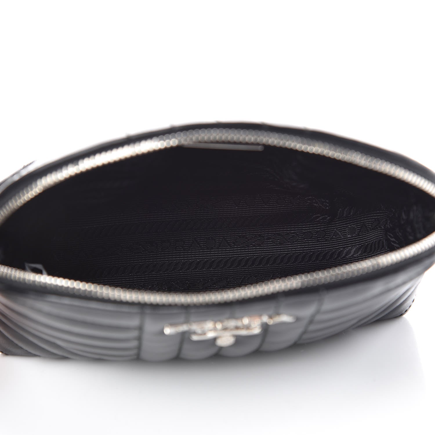 Prada Soft Calfskin Diagramme Wristlet Pouch Bag Black 5 of 7