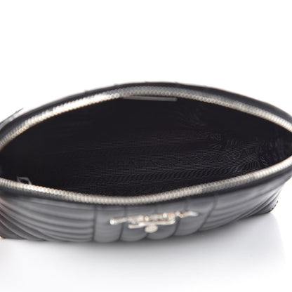 Prada Soft Calfskin Diagramme Wristlet Pouch Bag Black 5 of 7