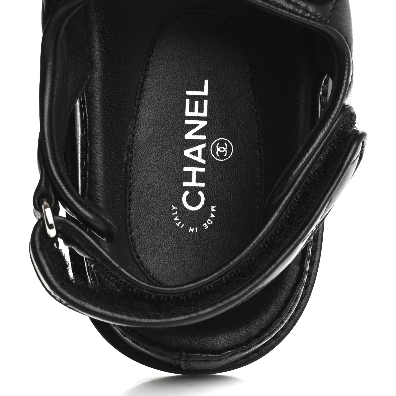 Chanel Lambskin Quilted Velcro Dad Sandals 36.5 So Black 7 of 10