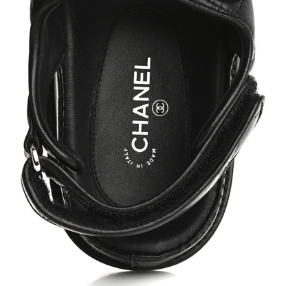 Chanel Lambskin Quilted Velcro Dad Sandals 36.5 So Black 7 of 10