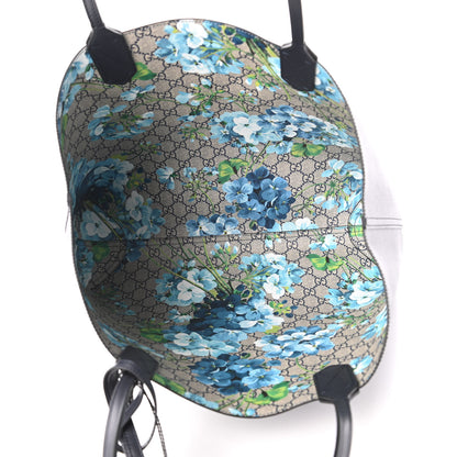Gucci GG Supreme Monogram Blooms Medium Reversible Tote Beige Blue Navy 13 of 17