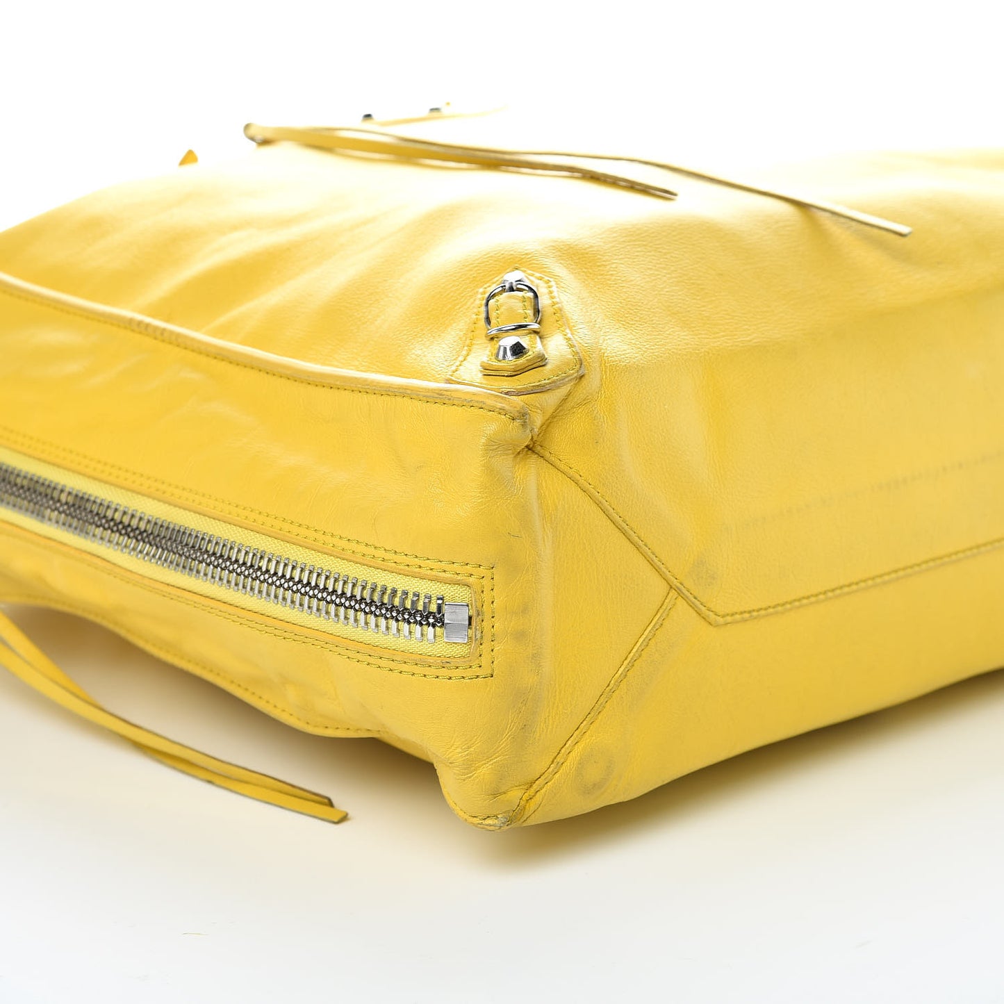 Supple Calfskin Papier Ledger Zip Around Tote Jaune Soleil