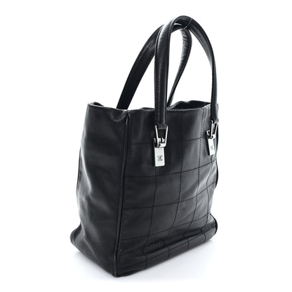 Chanel Lambskin Square Stitched Tote Black 3 of 10